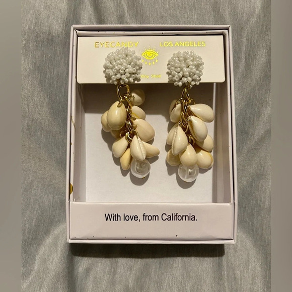 Eye Candy Los Angeles Luxe Collection Alloy Shell Dangly Earings. LUXURY. NWTS! - Picture 4 of 7